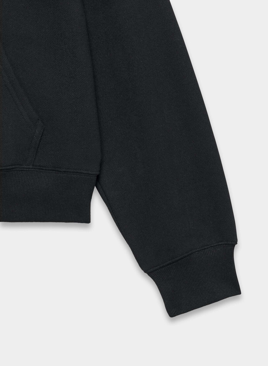 felpa con cappuccio e zip perfetta cozy sweatfleece nera