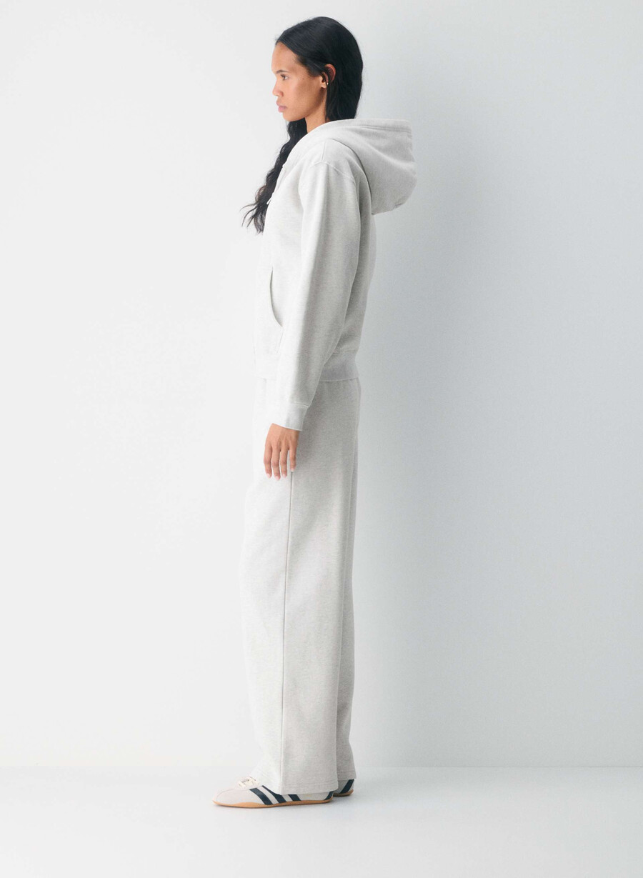 felpa con cappuccio e zip perfetta cozy sweatfleece heather cloud white