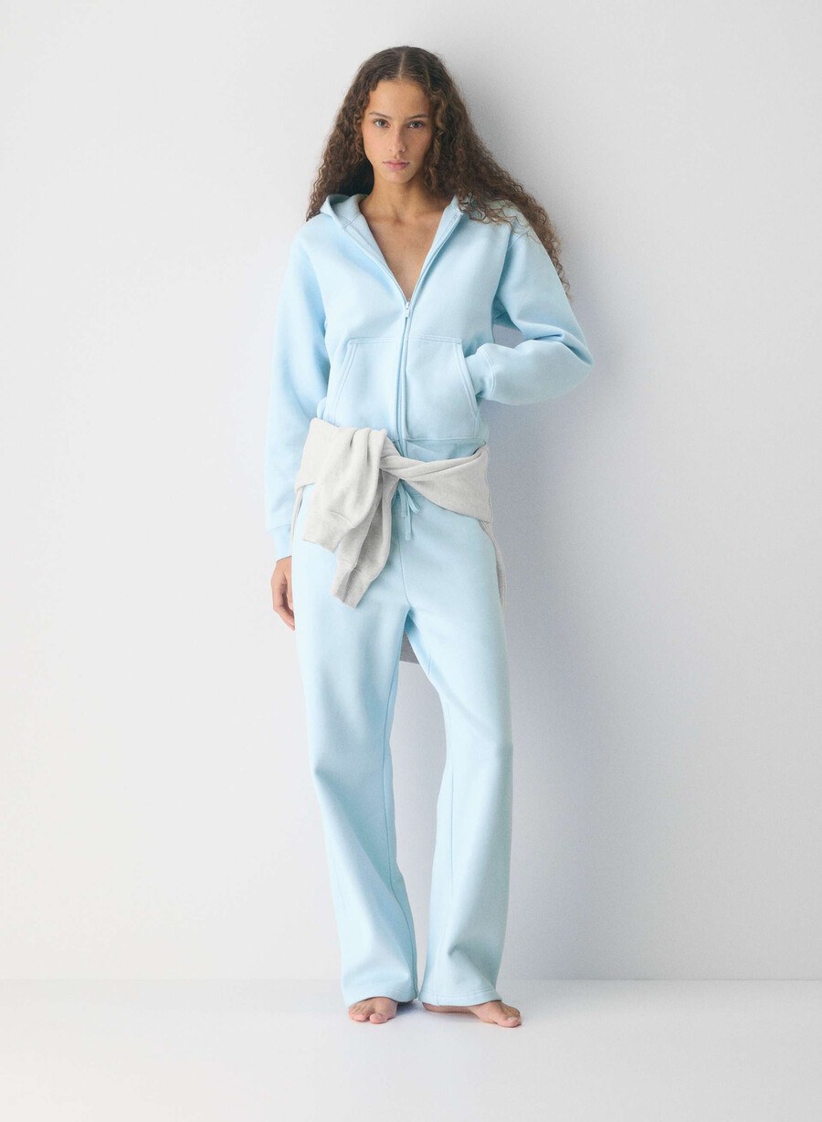 felpa con cappuccio e zip perfetta in pile accogliente villa blue