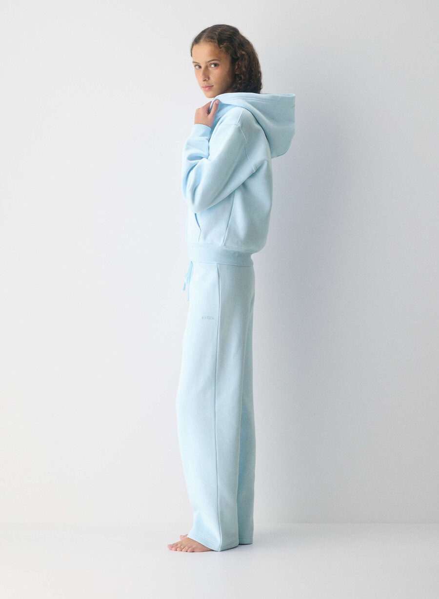 felpa con cappuccio e zip perfetta in pile accogliente villa blue