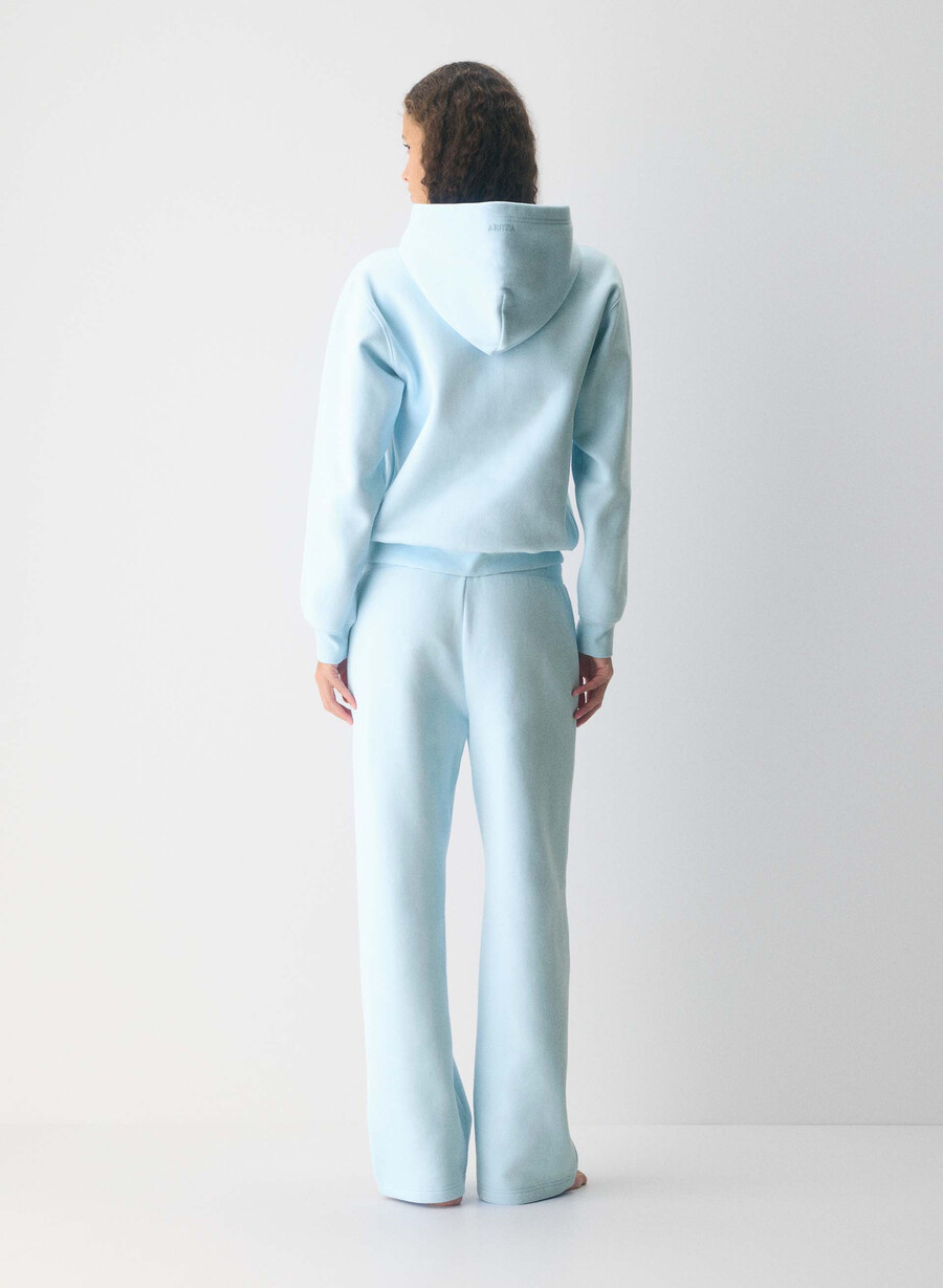 felpa con cappuccio e zip perfetta in pile accogliente villa blue
