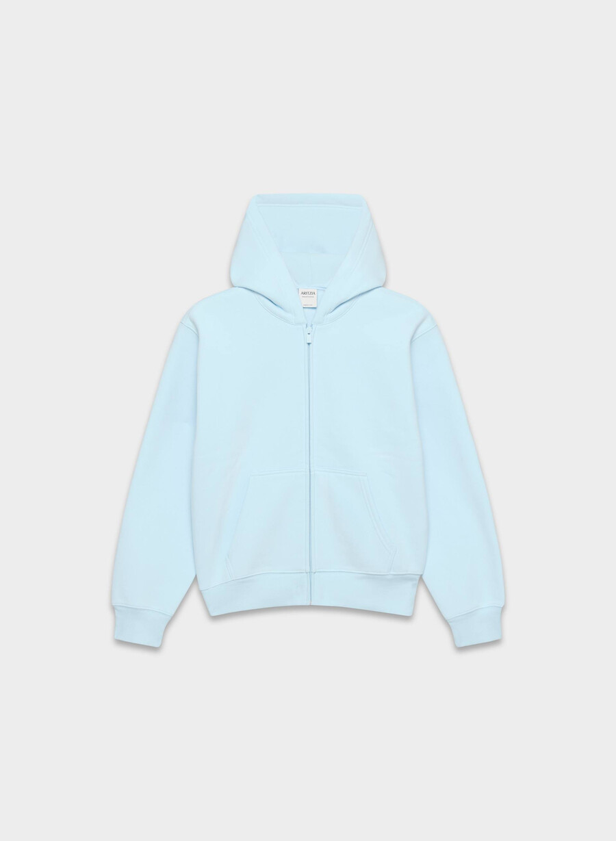 felpa con cappuccio e zip perfetta in pile accogliente villa blue