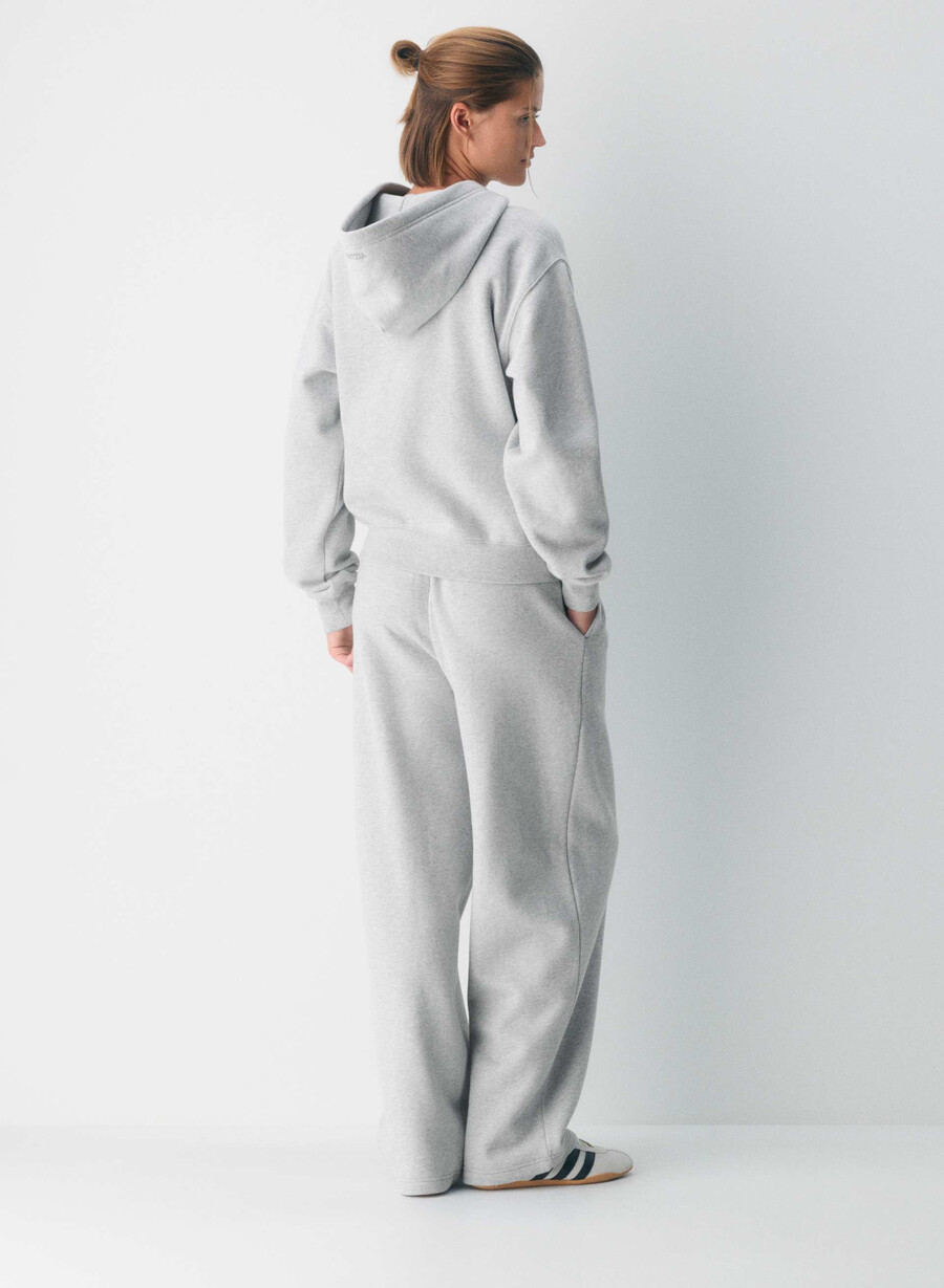 felpa con cappuccio e zip perfect in pile cozy heather chrome