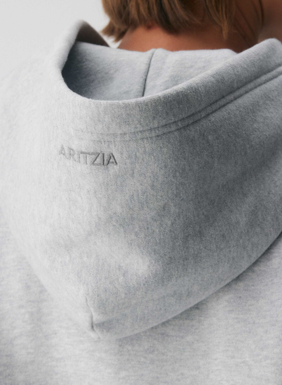 felpa con cappuccio e zip perfect in pile cozy heather chrome
