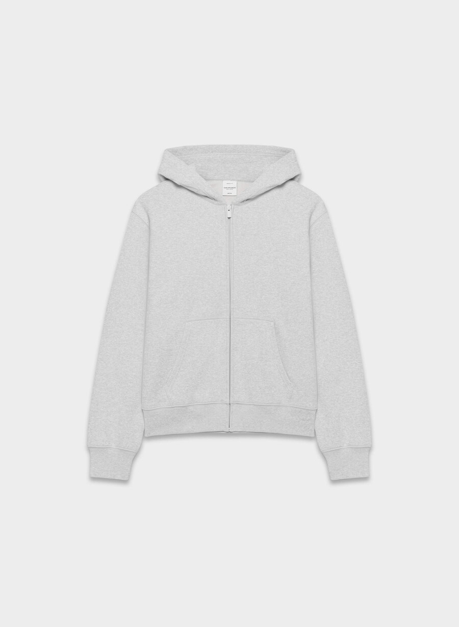 felpa con cappuccio e zip perfect in pile cozy heather chrome