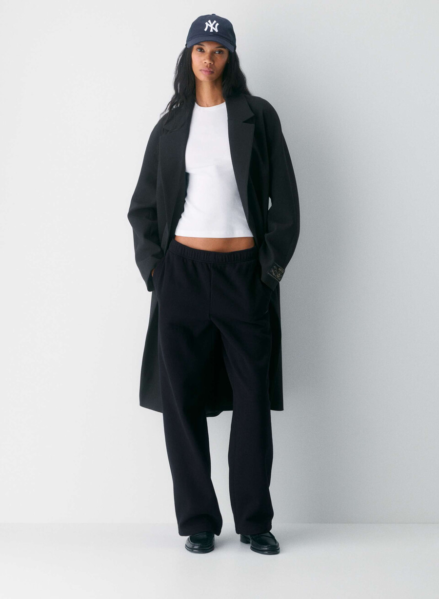 pantaloni della tuta cozy sweatfleece mega straight nero