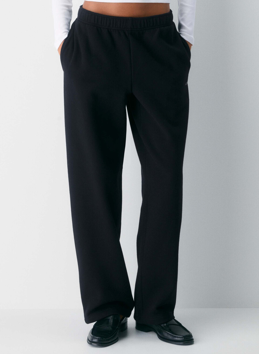 pantaloni della tuta cozy sweatfleece mega straight nero