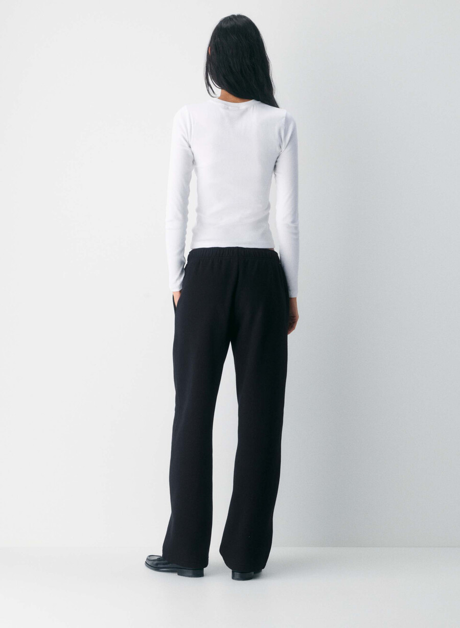 pantaloni della tuta cozy sweatfleece mega straight nero