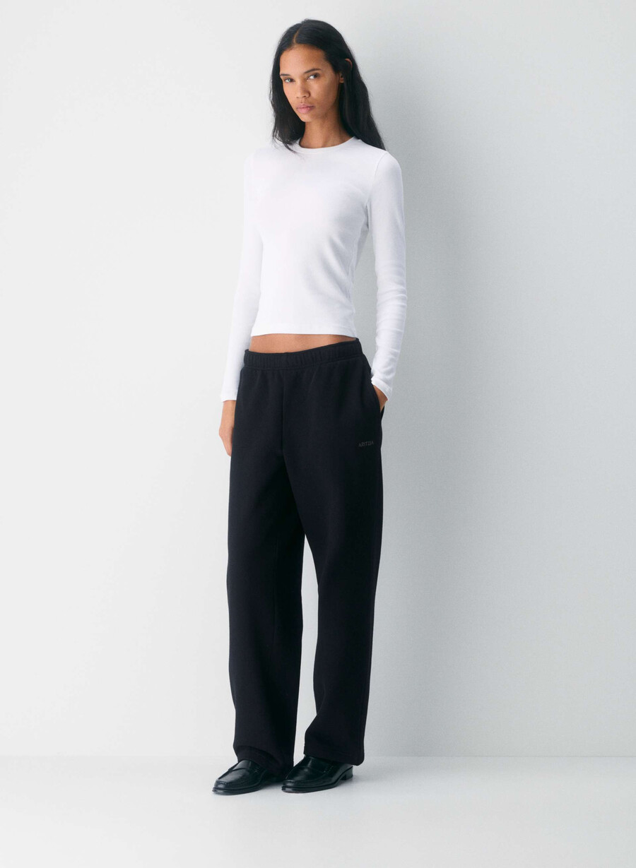 pantaloni della tuta cozy sweatfleece mega straight nero