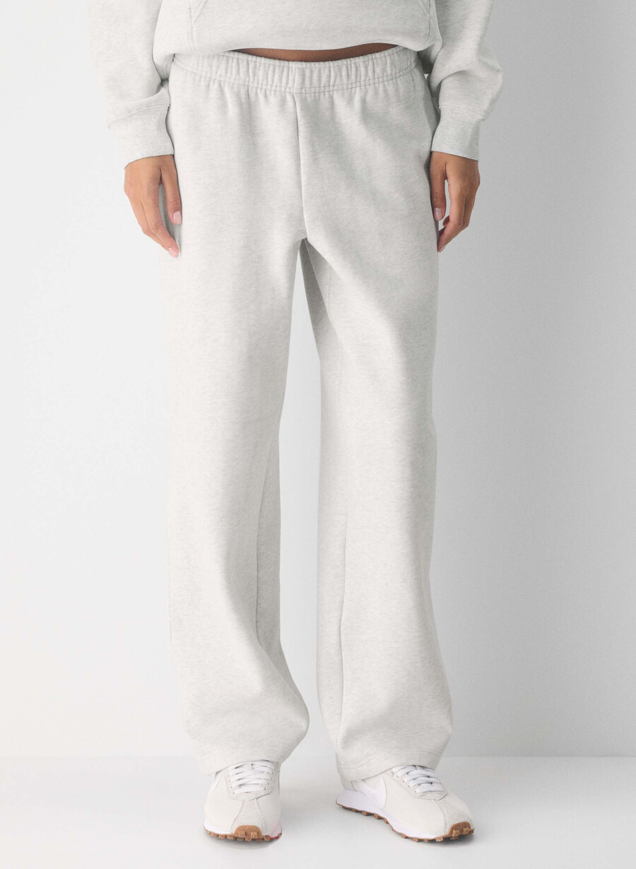 pantaloni da tuta cozy sweatfleece mega straight heather cloud white