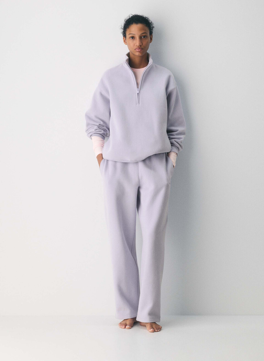 pantaloni della tuta cozy sweatfleece mega straight wildflower lilac