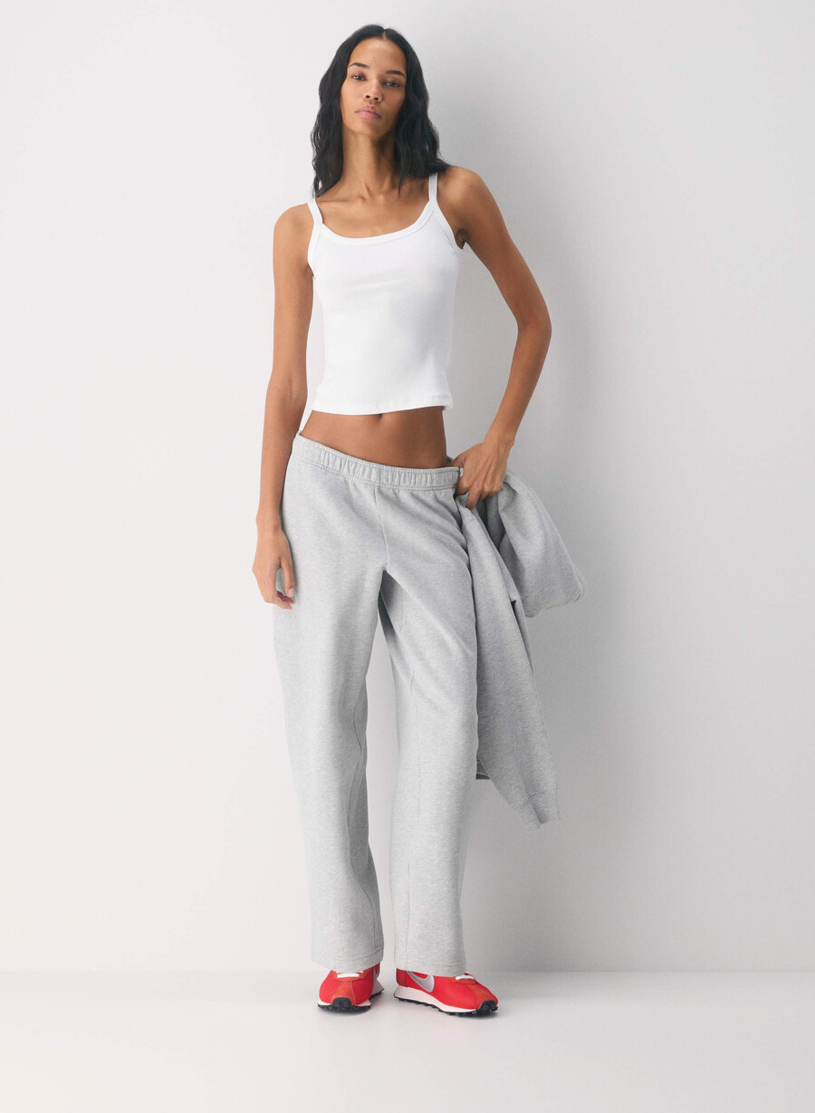 pantaloni da tuta cozy sweatfleece mega straight heather chrome