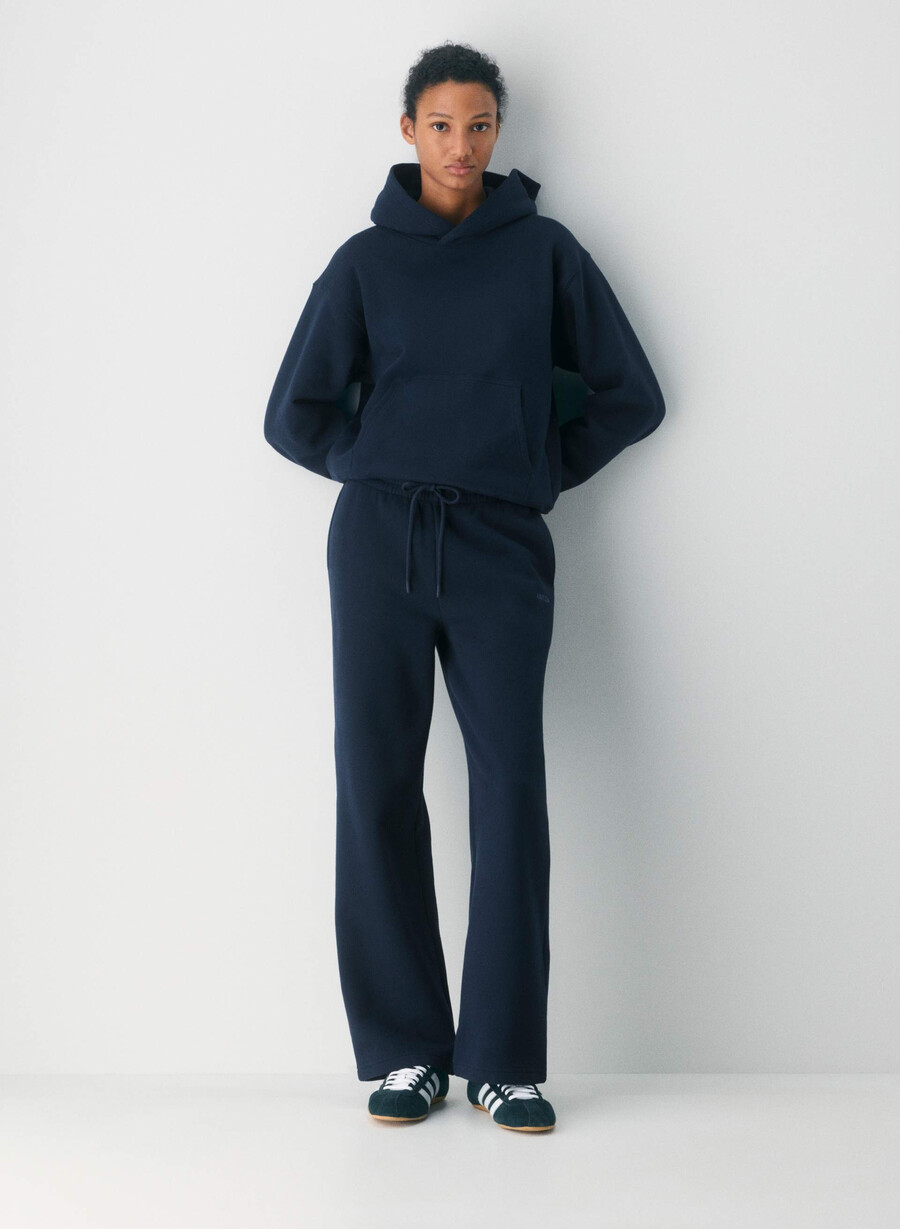pantaloni larghi da tuta boyfriend in pile cozy sweatfleece admiral