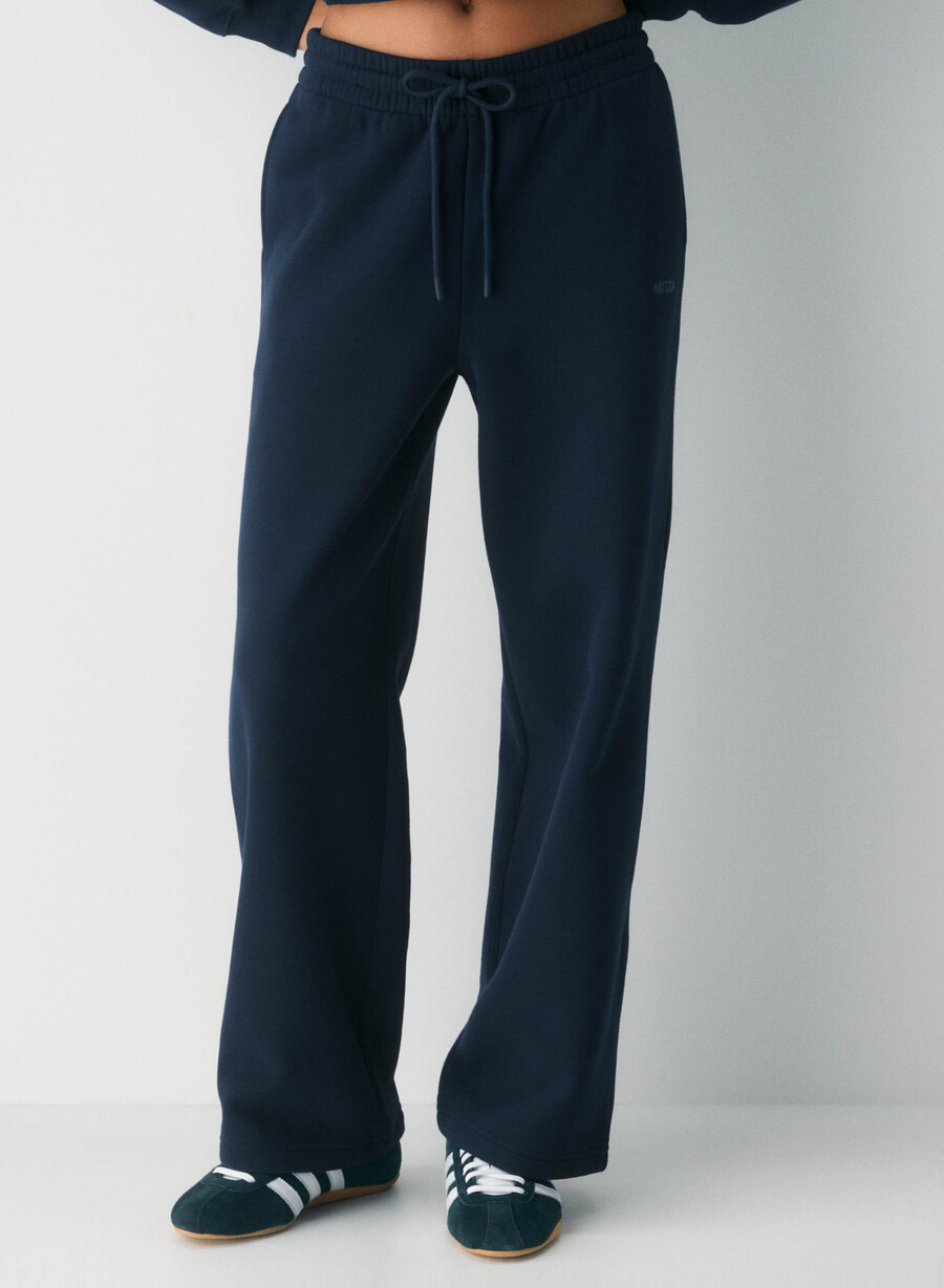 pantaloni larghi da tuta boyfriend in pile cozy sweatfleece admiral