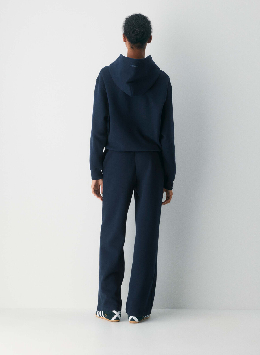 pantaloni larghi da tuta boyfriend in pile cozy sweatfleece admiral