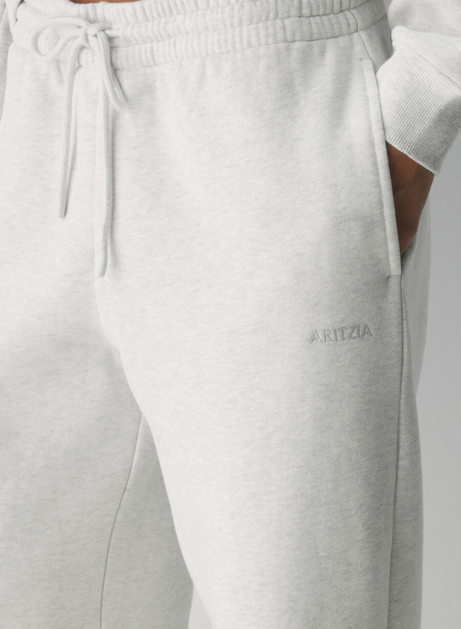 pantaloni larghi da tuta in pile cozy sweatfleece boyfriend heather cloud white