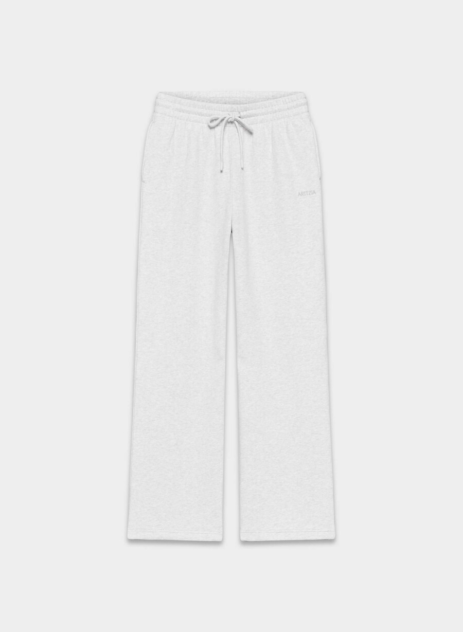 pantaloni larghi da tuta in pile cozy sweatfleece boyfriend heather cloud white