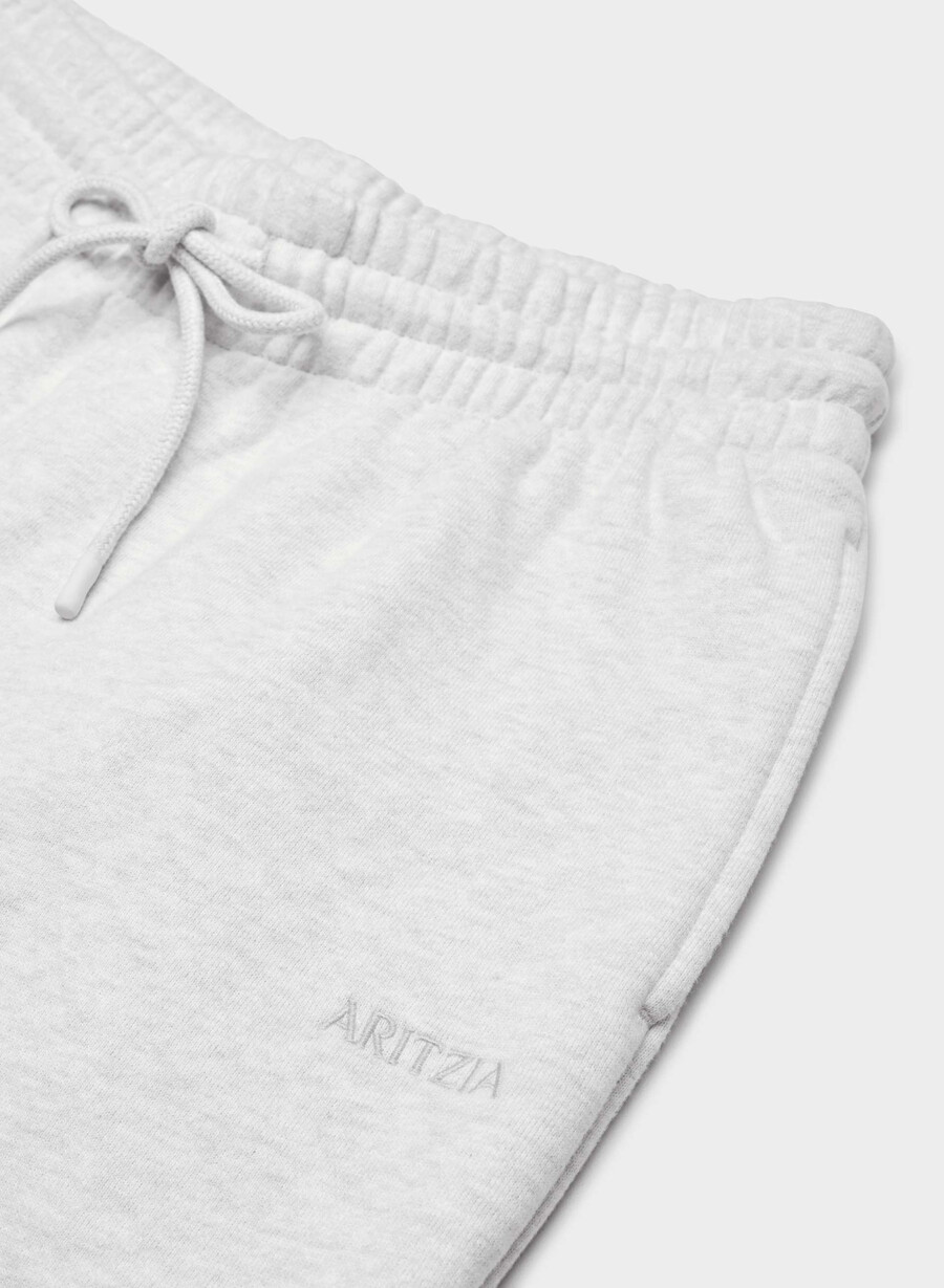 pantaloni larghi da tuta in pile cozy sweatfleece boyfriend heather cloud white