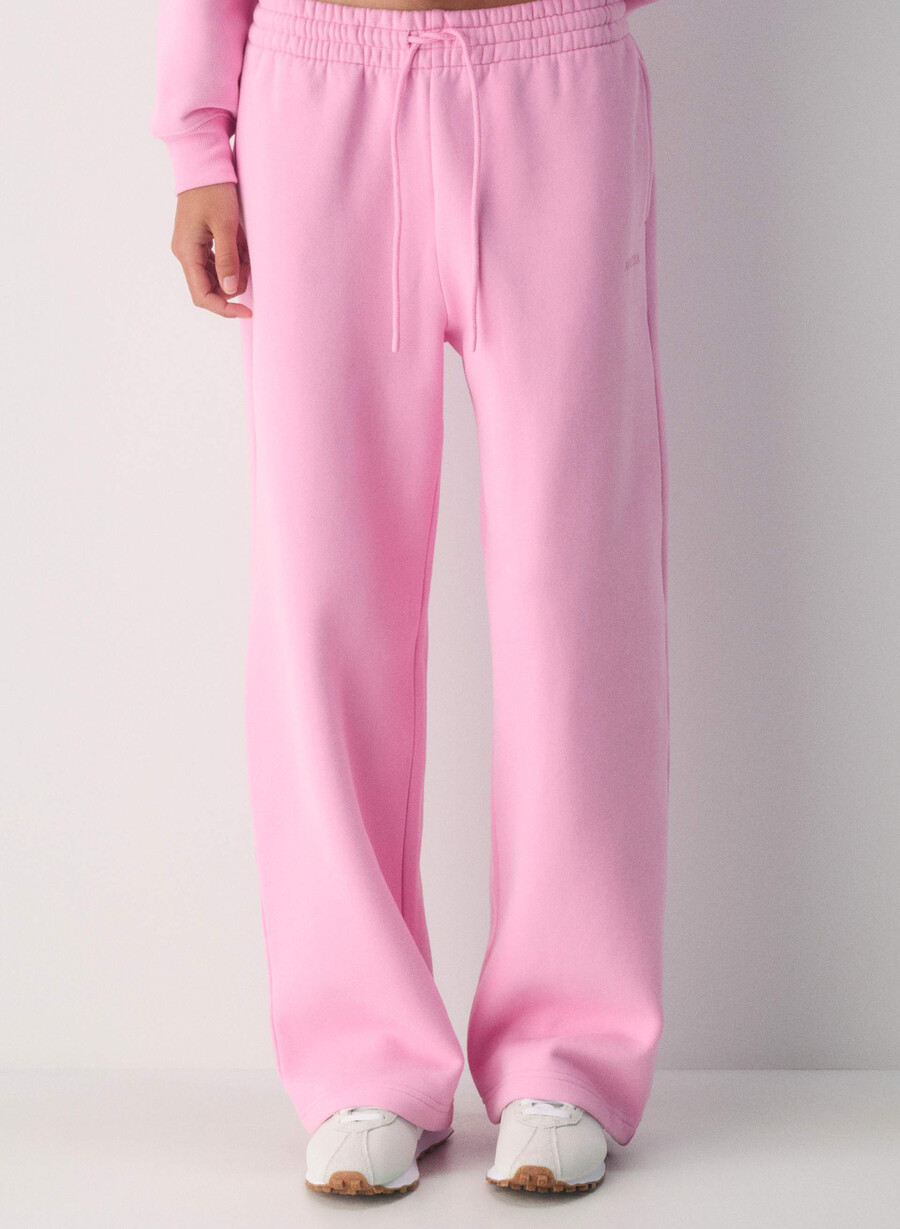 pantaloni larghi da tuta in pile cozy sweatfleece boyfriend morganite pink