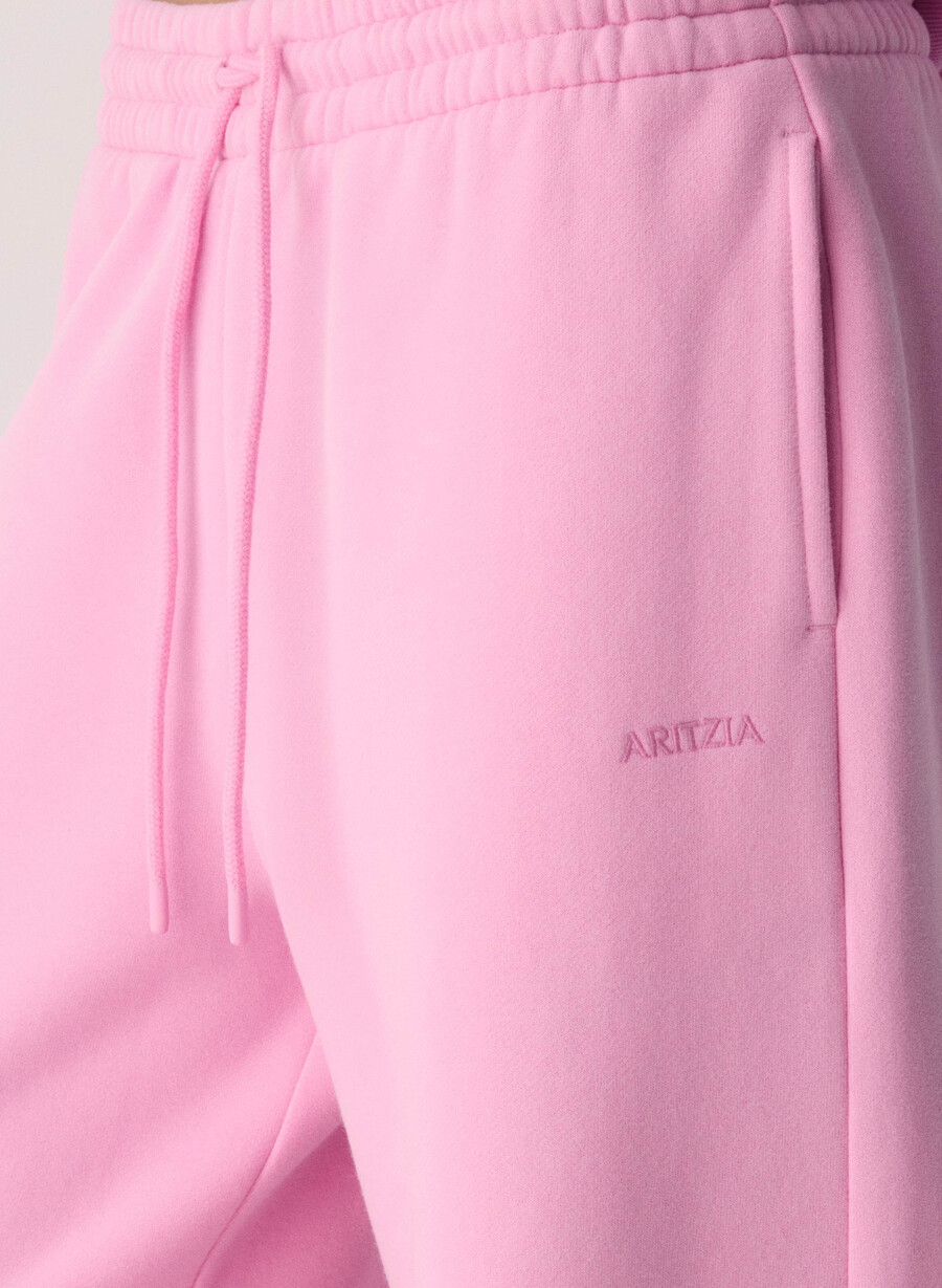pantaloni larghi da tuta in pile cozy sweatfleece boyfriend morganite pink