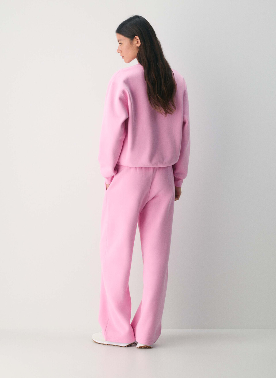 pantaloni larghi da tuta in pile cozy sweatfleece boyfriend morganite pink
