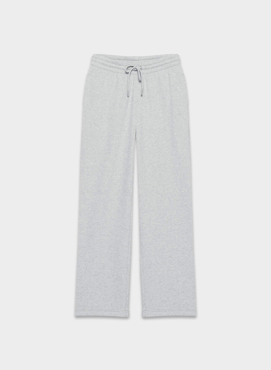 pantaloni larghi da tuta in pile cozy sweatfleece color cromo melange