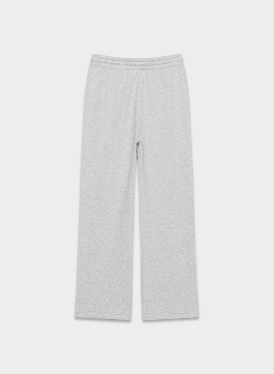 pantaloni larghi da tuta in pile cozy sweatfleece color cromo melange