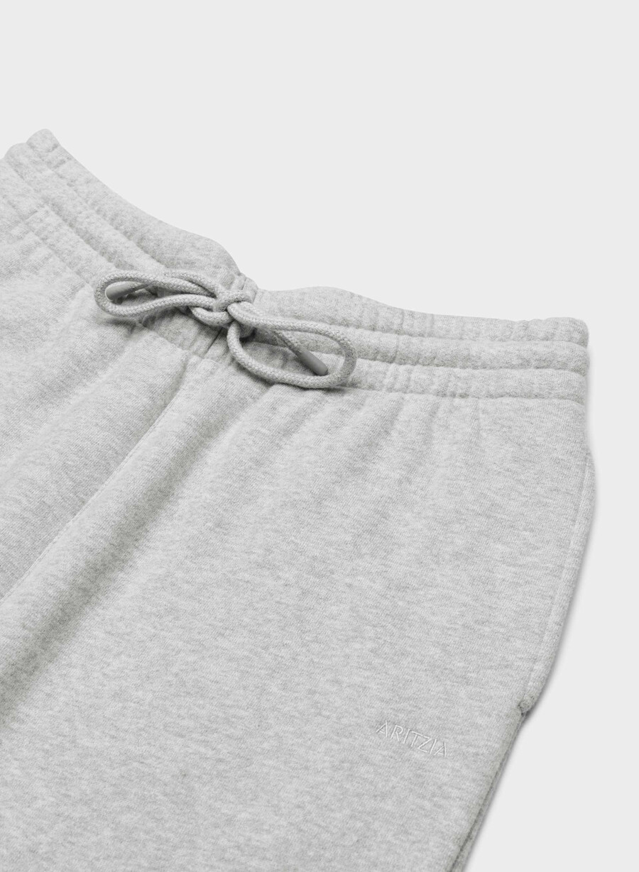 pantaloni larghi da tuta in pile cozy sweatfleece color cromo melange