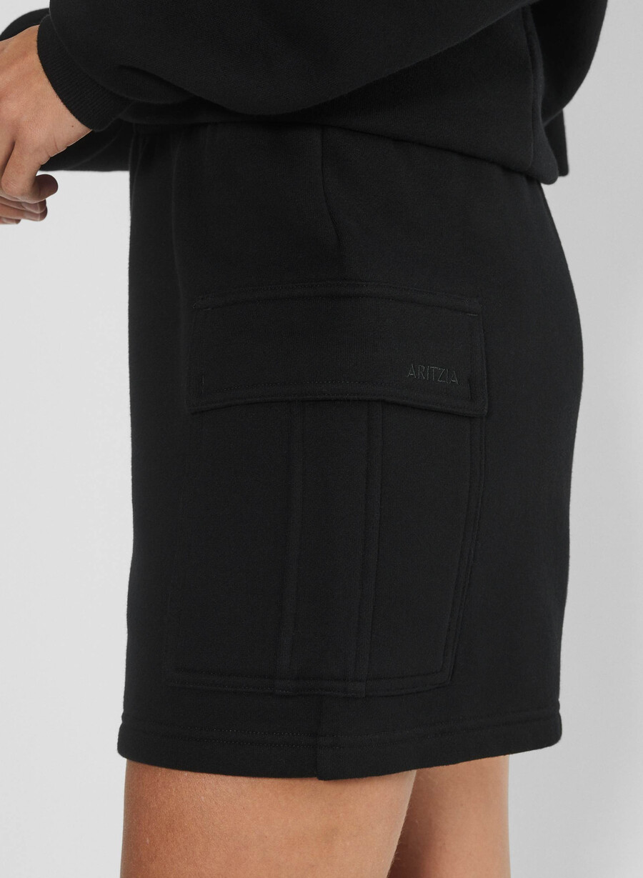 pantaloncini corti a metà coscia cozy sweatfleece mega cargo nero