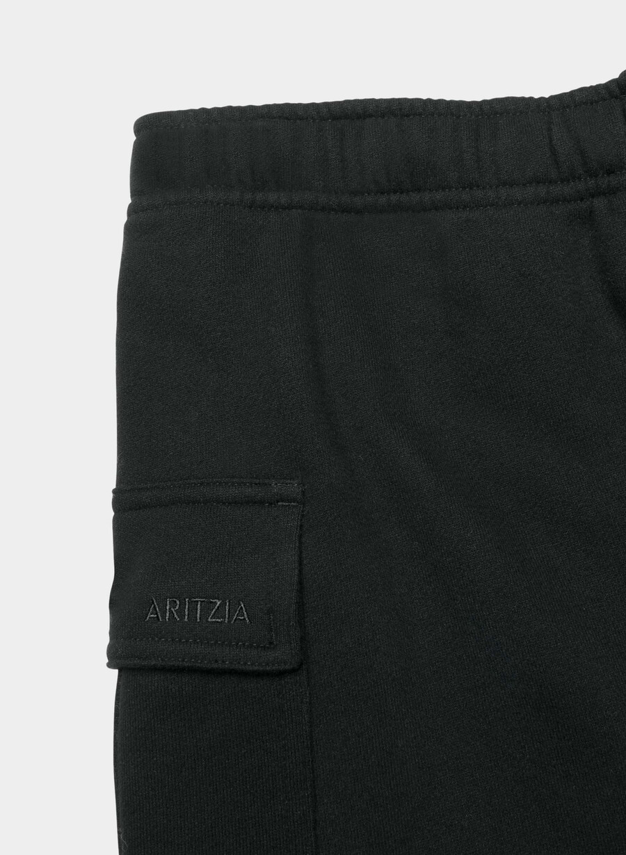 pantaloncini corti a metà coscia cozy sweatfleece mega cargo nero