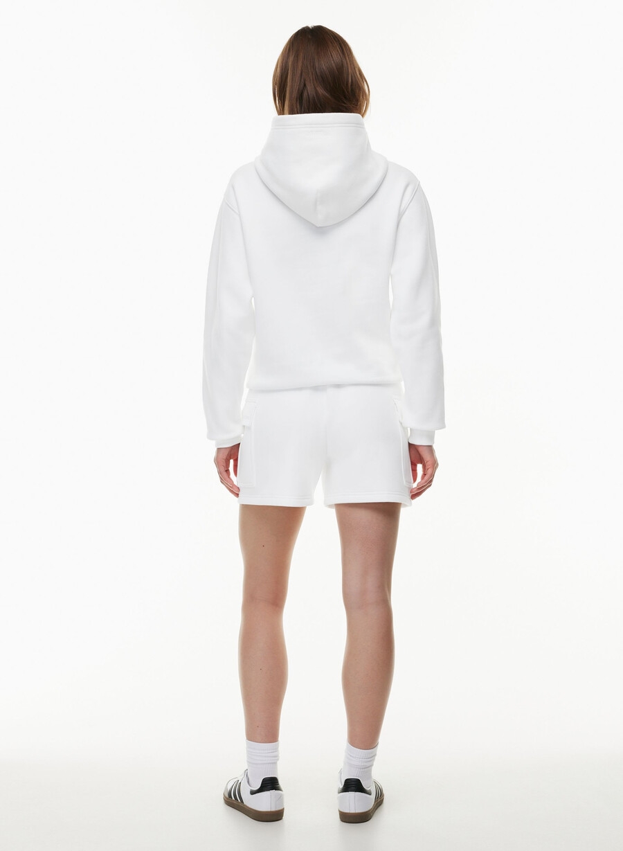 pantaloncini corti a metà coscia cozy sweatfleece mega cargo bianco
