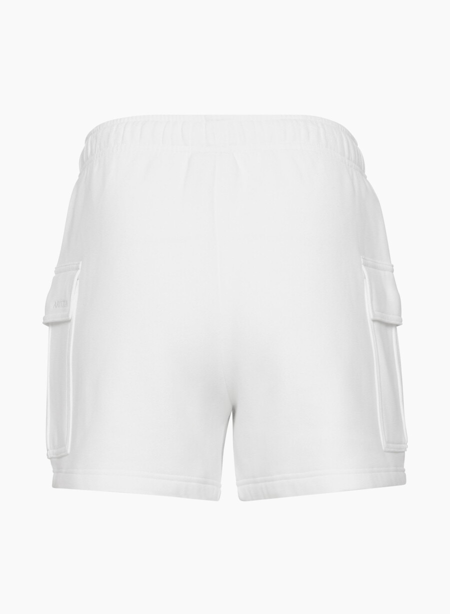 pantaloncini corti a metà coscia cozy sweatfleece mega cargo bianco