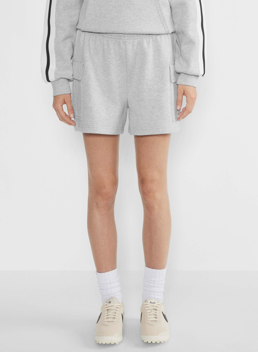 pantaloncini a metà coscia cozy sweatfleece mega cargo heather chrome