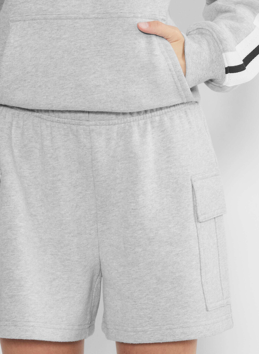 pantaloncini a metà coscia cozy sweatfleece mega cargo heather chrome