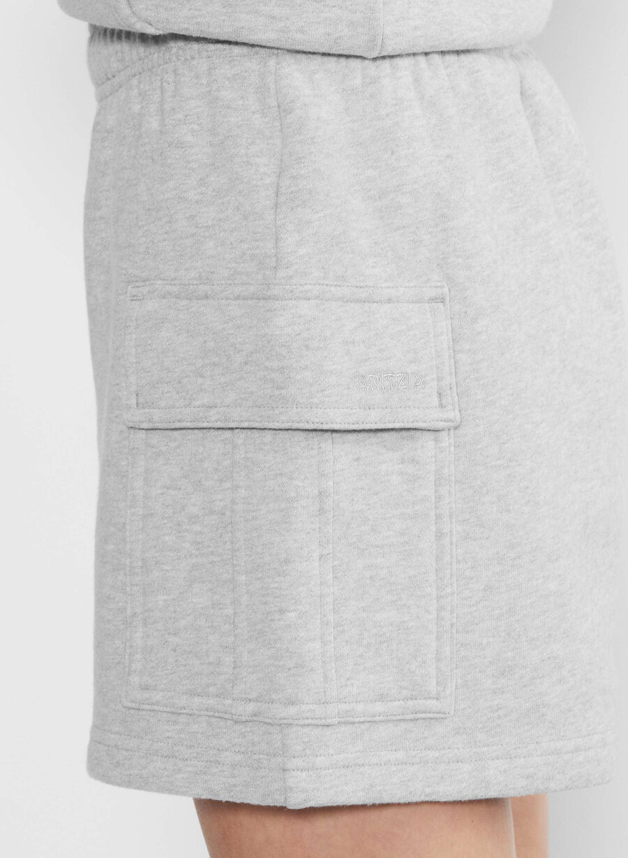 pantaloncini a metà coscia cozy sweatfleece mega cargo heather chrome