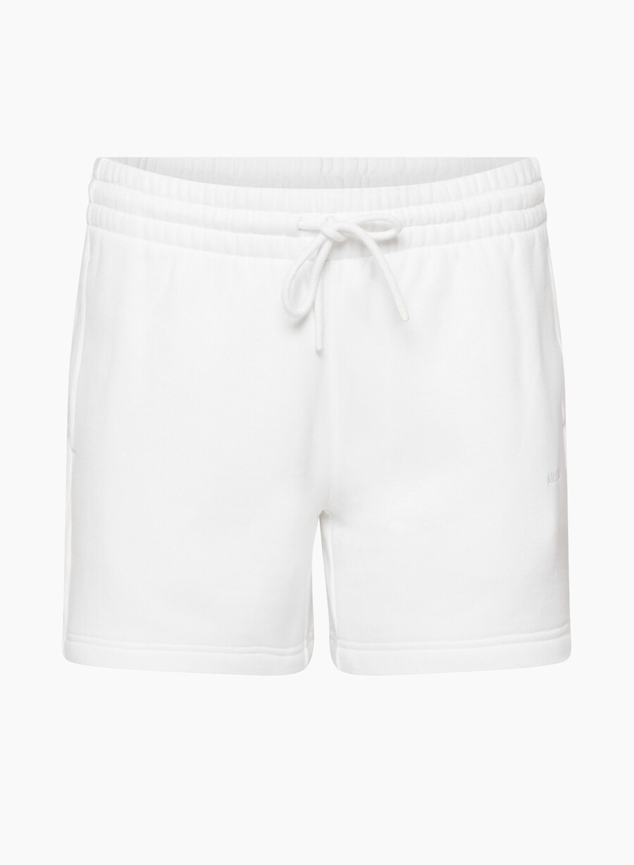 pantaloncini boyfriend a metà coscia in felpa cozy sweatfleece bianco