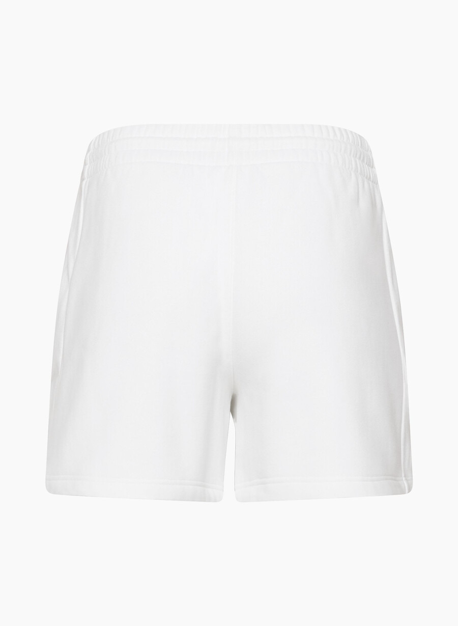 pantaloncini boyfriend a metà coscia in felpa cozy sweatfleece bianco