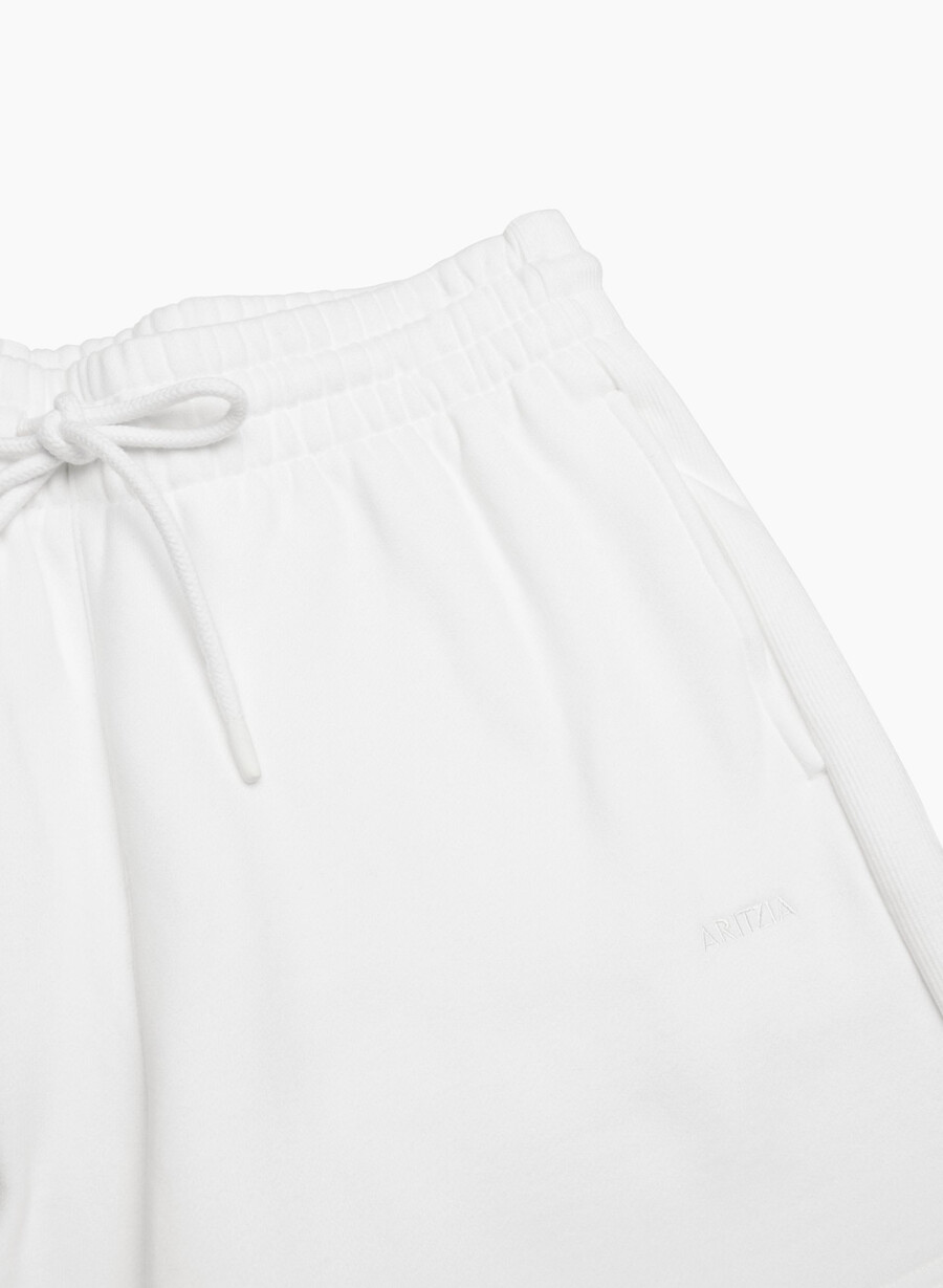 pantaloncini boyfriend a metà coscia in felpa cozy sweatfleece bianco