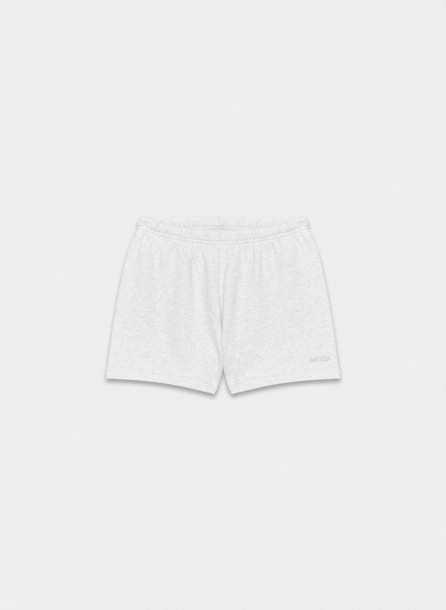 pantaloncini corti a vita alta cozy sweatfleece perfect heather cloud white