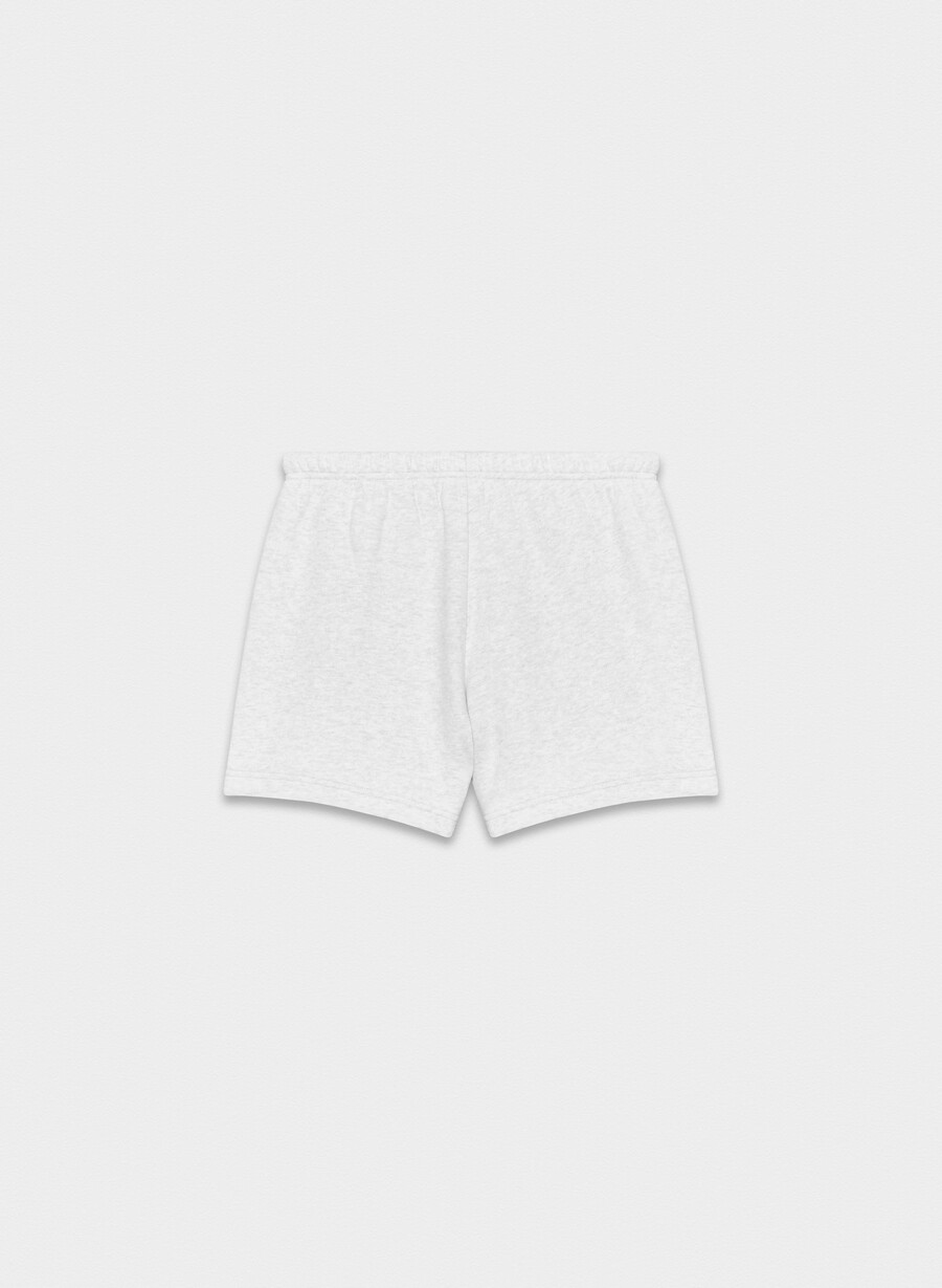 pantaloncini corti a vita alta cozy sweatfleece perfect heather cloud white