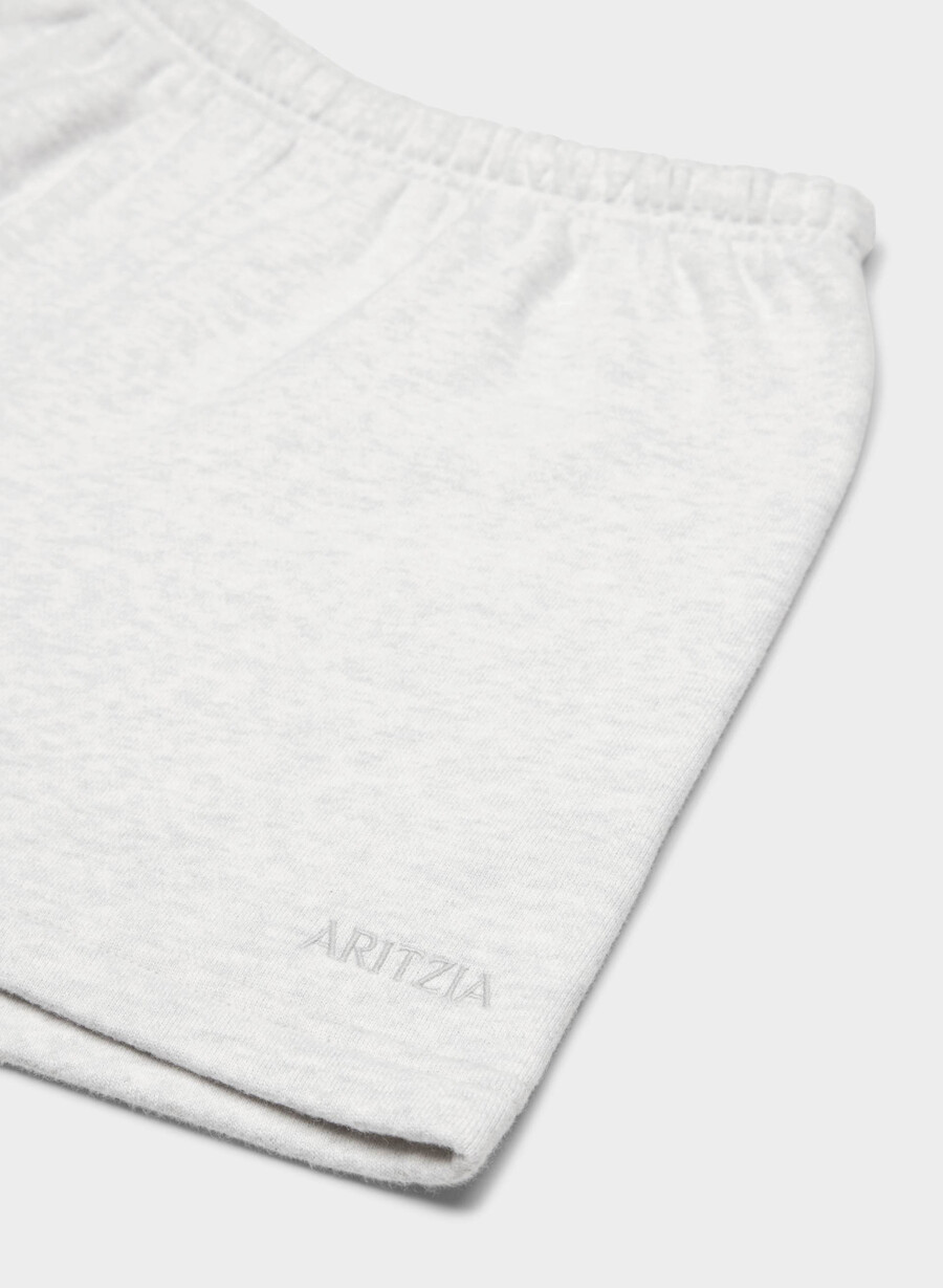 pantaloncini corti a vita alta cozy sweatfleece perfect heather cloud white