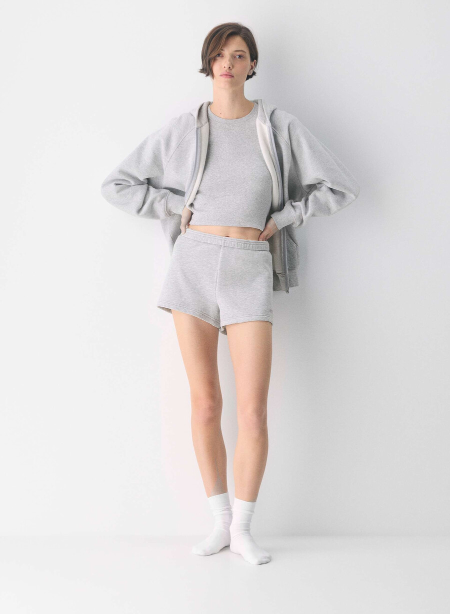 pantaloncini corti a vita alta cozy sweatfleece perfect heather chrome