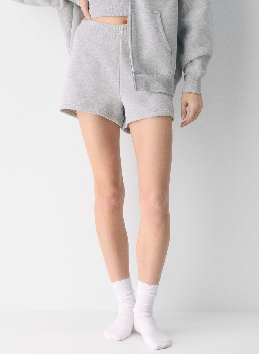 pantaloncini corti a vita alta cozy sweatfleece perfect heather chrome