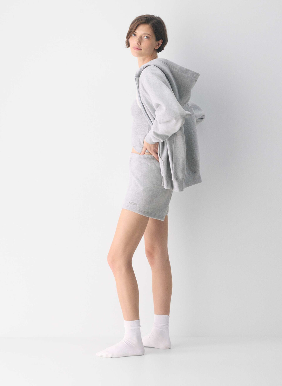 pantaloncini corti a vita alta cozy sweatfleece perfect heather chrome