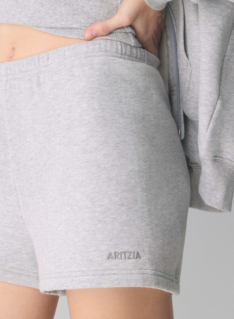 pantaloncini corti a vita alta cozy sweatfleece perfect heather chrome