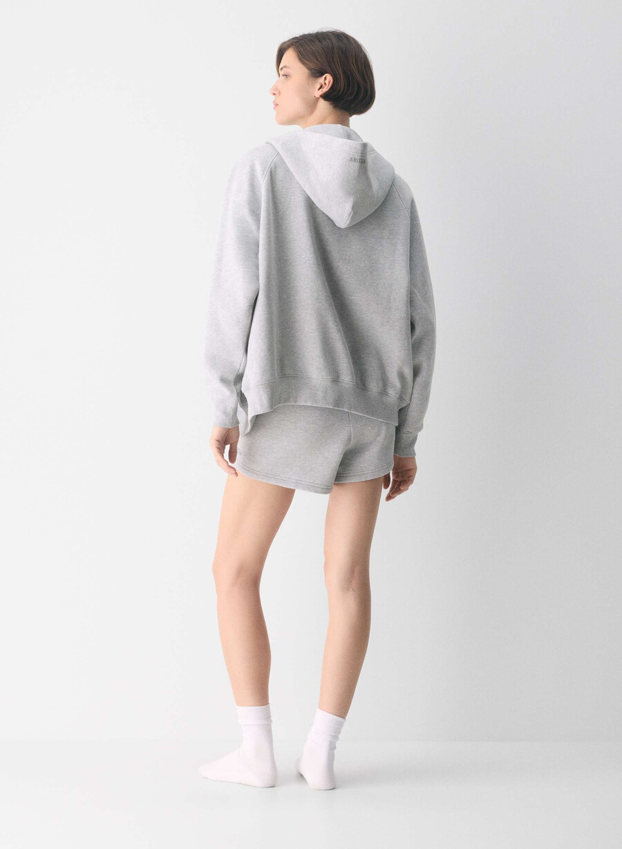 pantaloncini corti a vita alta cozy sweatfleece perfect heather chrome