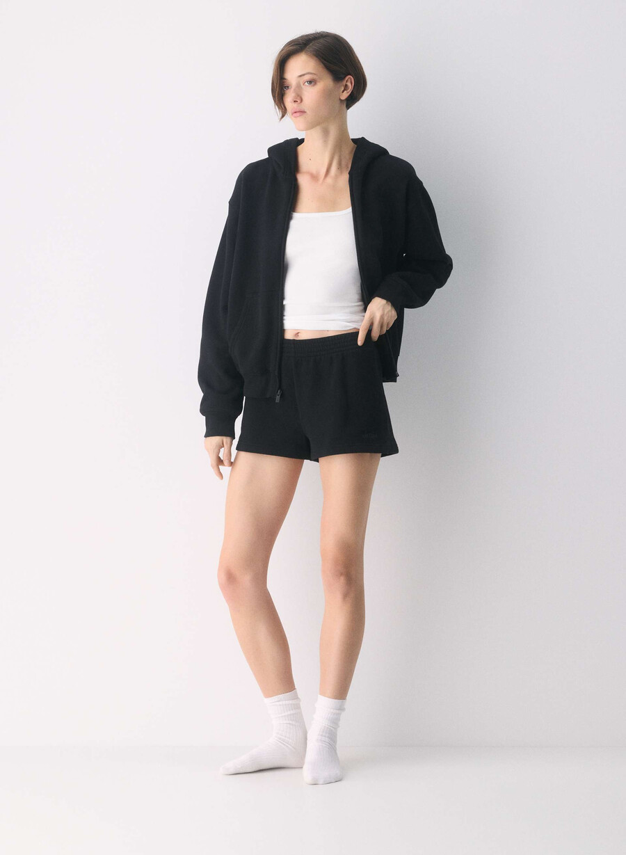 pantaloncini corti in felpa perfect micro neri