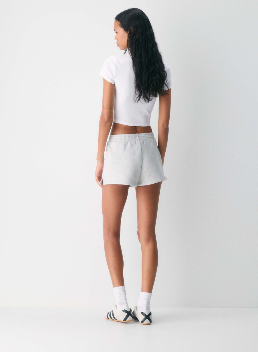 pantaloncini in felpa perfect micro cozy sweatfleece heather cloud white