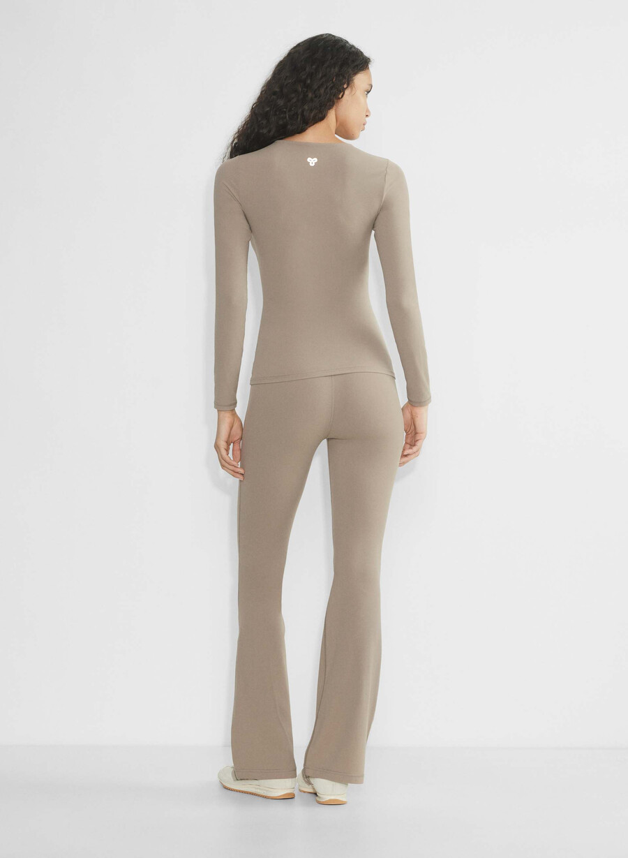 butter leggings a vita alta svasati nomad taupe