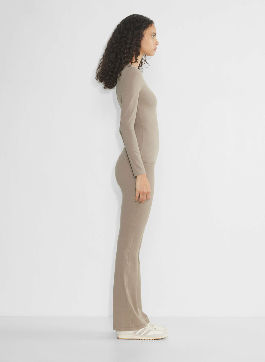butter leggings a vita alta svasati nomad taupe